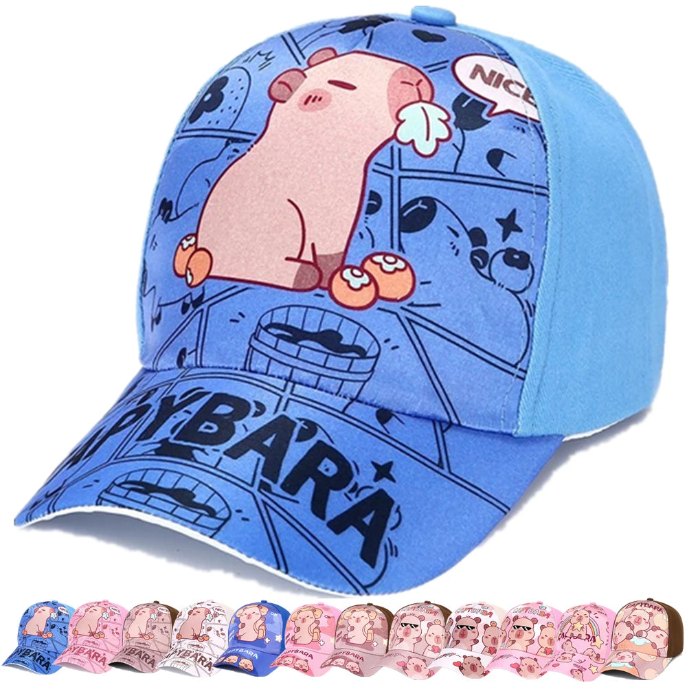 Capybara Cartoon Kids Baseball Cap | Adjustable Snapback Hat