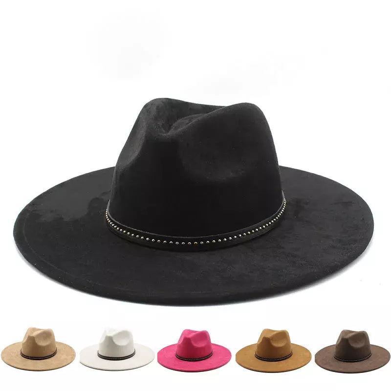 Garret Wide Brim Suede Fedora Hat On Sale 25 Discount
