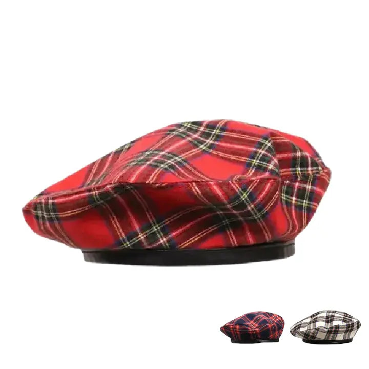 Glasgow Vintage Scottish Tartan Beret French Beret