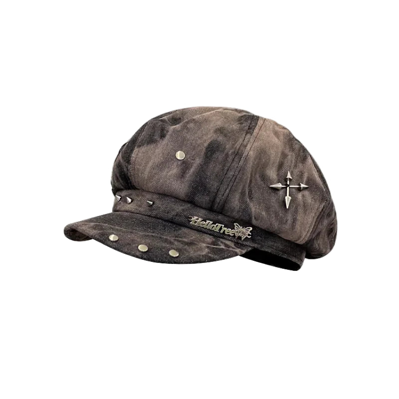 Lydon Punk Star Tie-Dye Newsboy Cap | Vintage Streetwear Hat – Ghelter