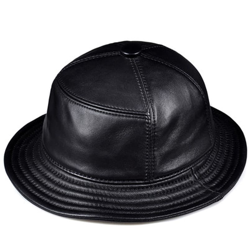 Middle aged leather hat, men's autumn and winter sheepskin basin hat, fisherman Middle aged leather hat, men's autumn and winter sheepskin basin hat, fisherman