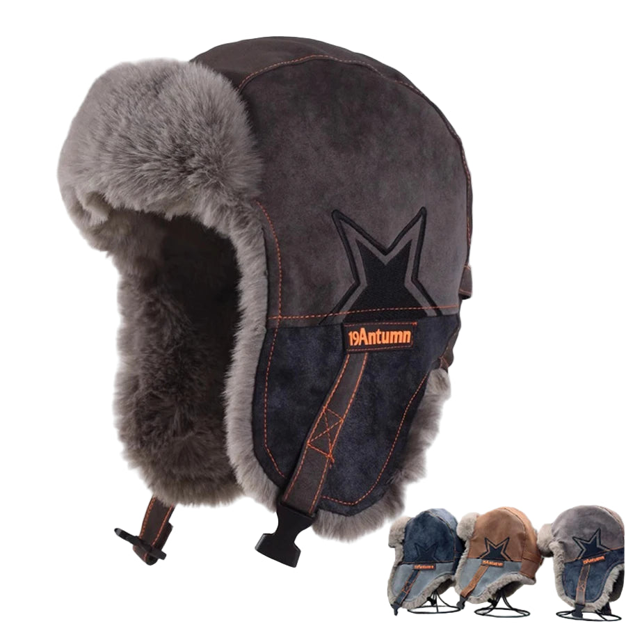 The Northern Star Winter Leather Bomber Hat | Warm Shearling