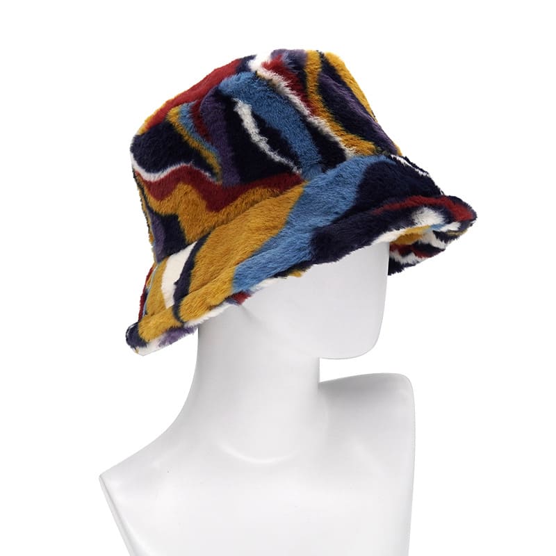 cotton-psychedelic-furry-multicolor-fisherman-headwear-winter