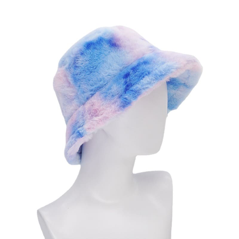 sweet-abstract-degraded-multicolor-cheesecake-fairytale-fashion-chic-fisherman-headwear-cotton-furry-adjustable-winter