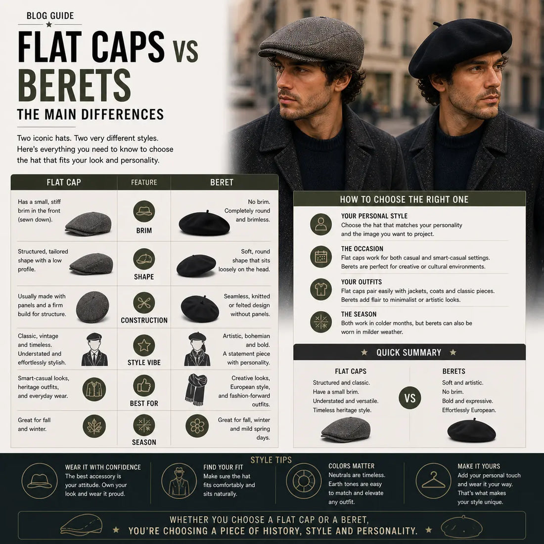 Flat Caps vs Berets: The Main Differences