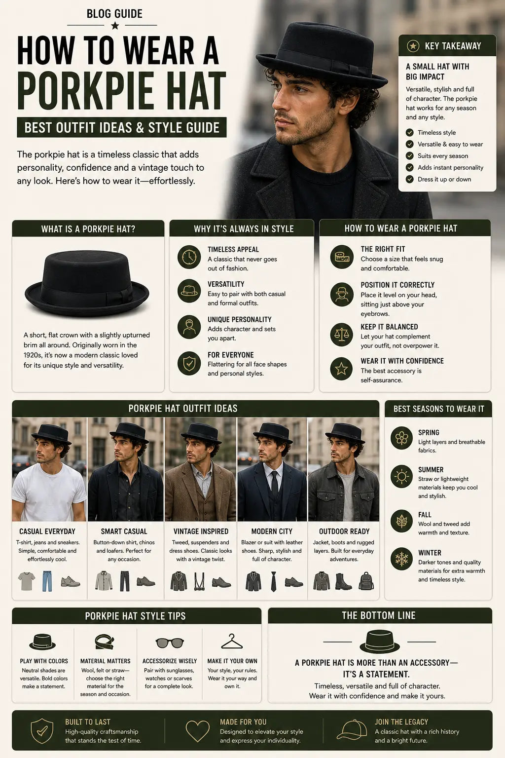 How to Wear a Porkpie Hat: Best Outfit Ideas