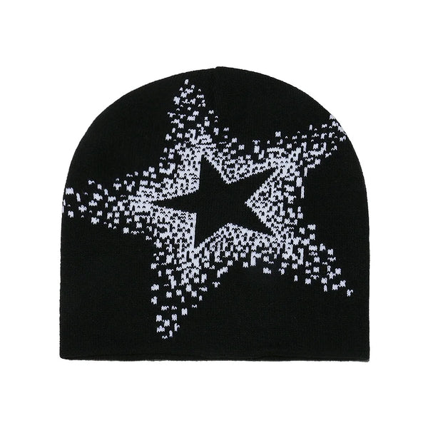 5-Point Star Skully Beanie | Graphic Warm Streetwear Hat  display picture 3