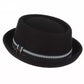 Artaud Black Wool Porkpie Hat