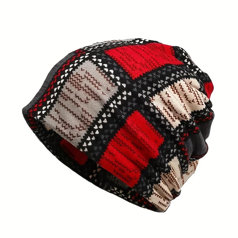 men-women-checkered-retro-warm-winter-hat