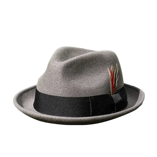 Charcoal grey fedora hat sales