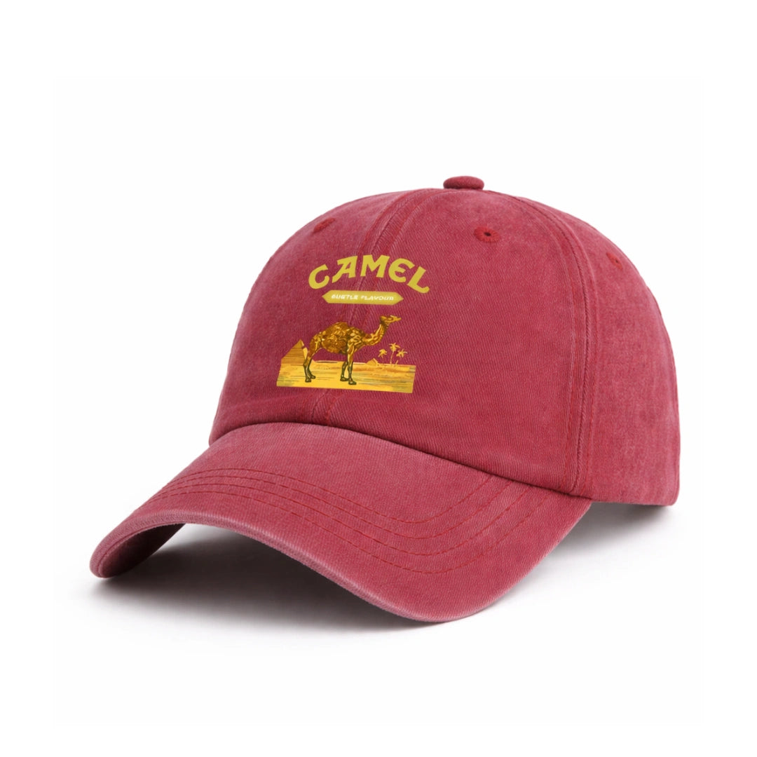 Camel Tobacco Washed Cotton Baseball Cap | Vintage Adjustable Cap – Ghelter