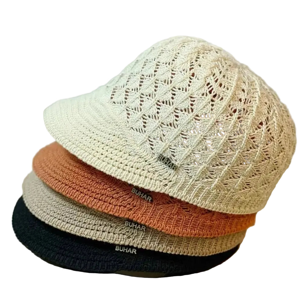 elastic-beret-sun-protection-breathable-beach-headwear