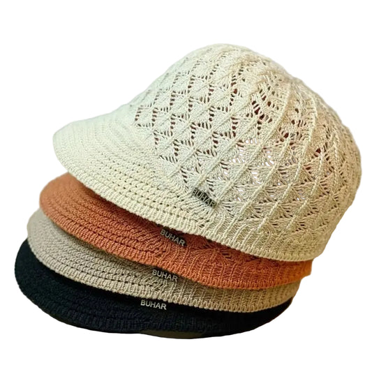 elastic-beret-sun-protection-breathable-beach-headwear