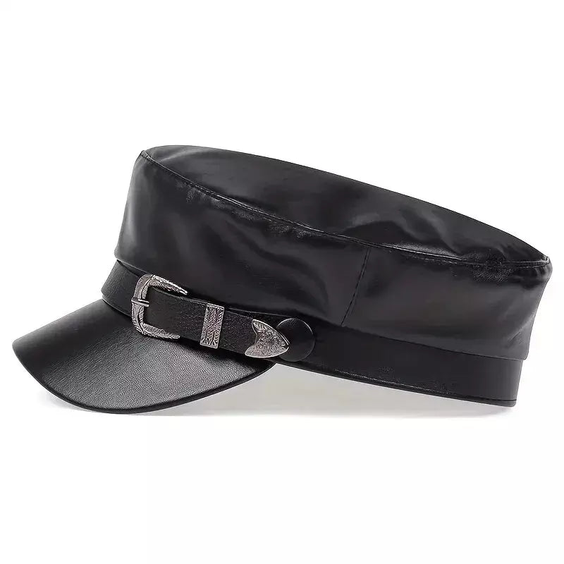 Carennac Black Leather Sailor Cap | Fiddler, Beton Military Cap Carennac Black Leather Sailor Cap | Fiddler, Beton Military Cap