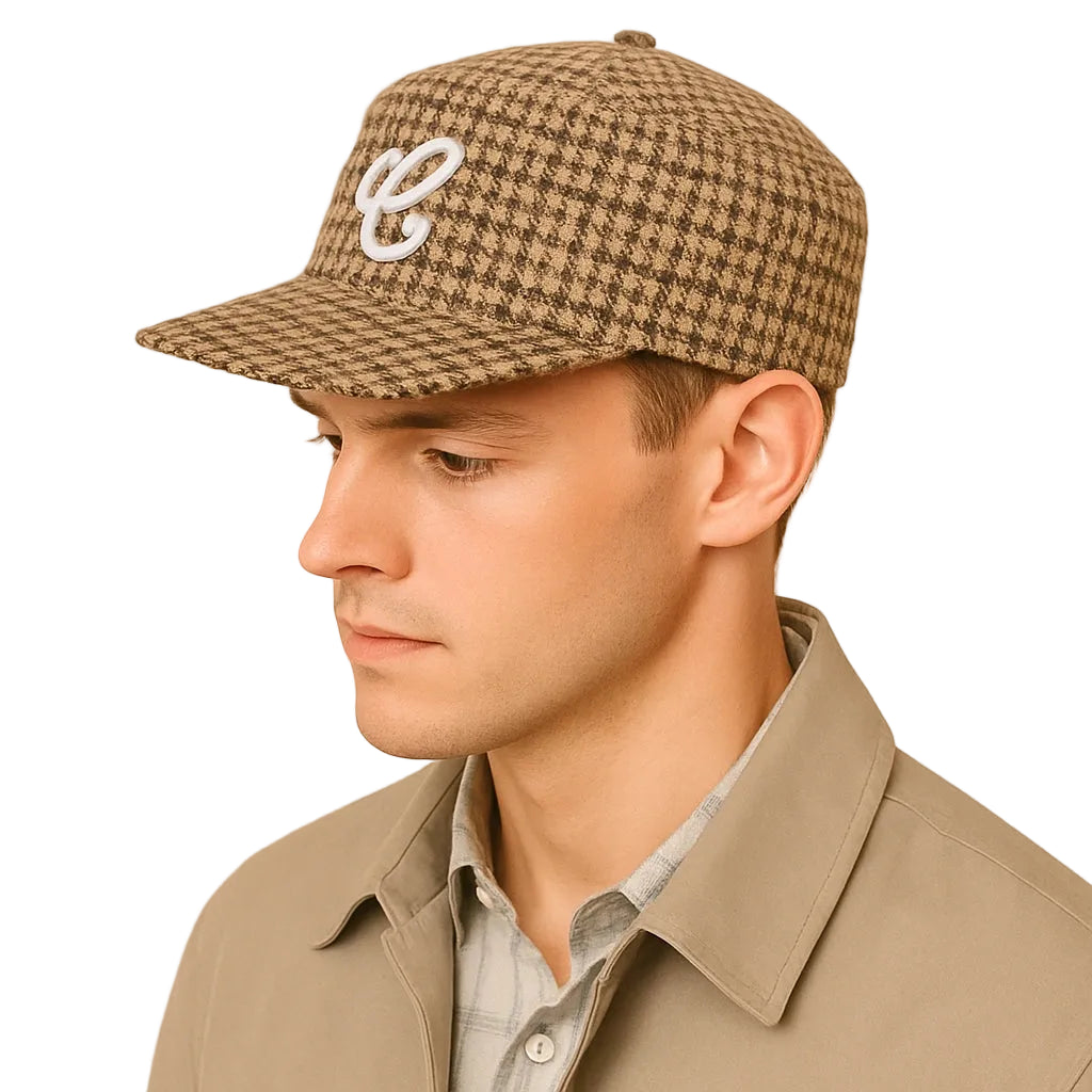 Chicago Vintage Beige Houndstooth Wool Snapback Cap