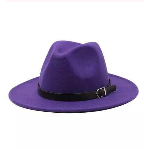 Women Winter Yellow Classic Elastic Fedora Hat Unisex Wool Felt Jazz