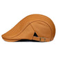 Dallas Camel Genuine Leather Flat Cap