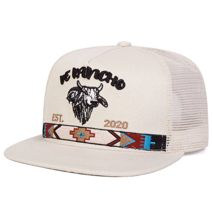 men-women-flat-bill-mesh-western-bullskull-baseball-hat