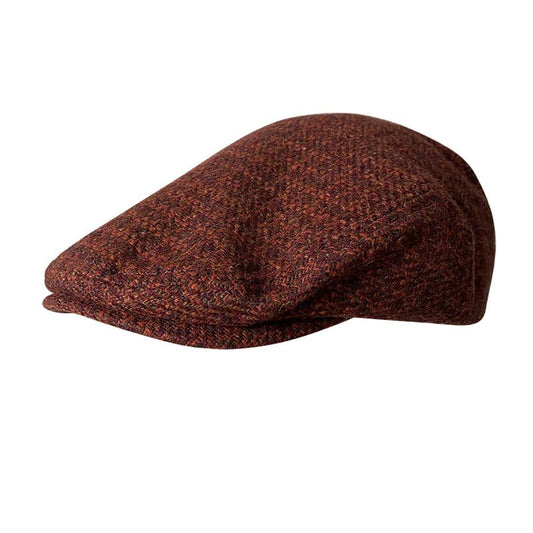 Durham Red Plaid Wool Flat Cap
