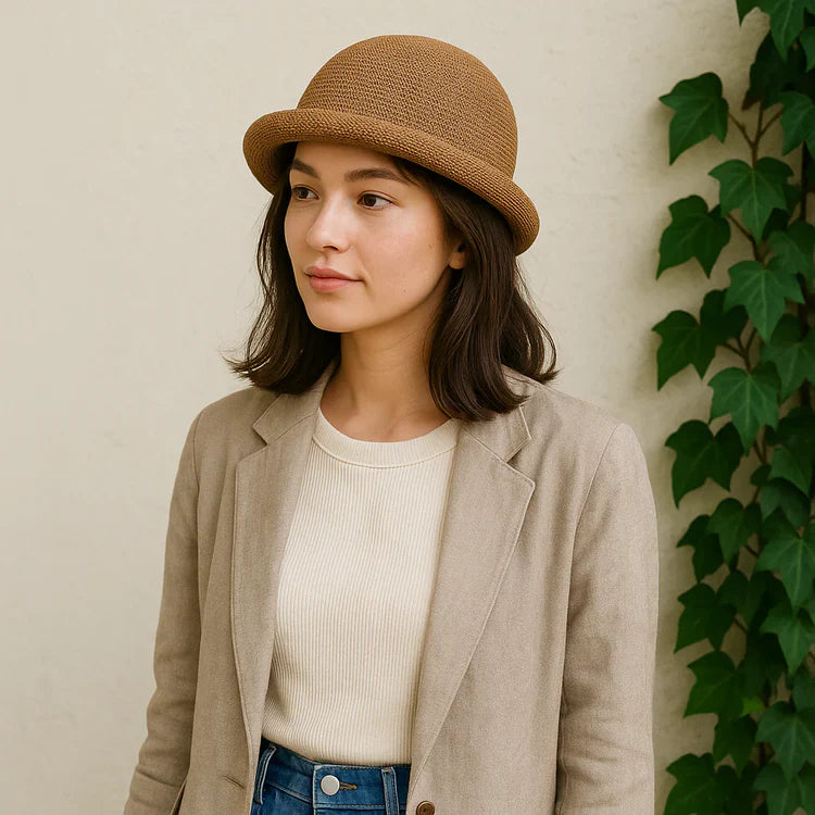 ▷ Florence Rolled-Up Brim Bowler Hat | Summer Derby Hat – Ghelter