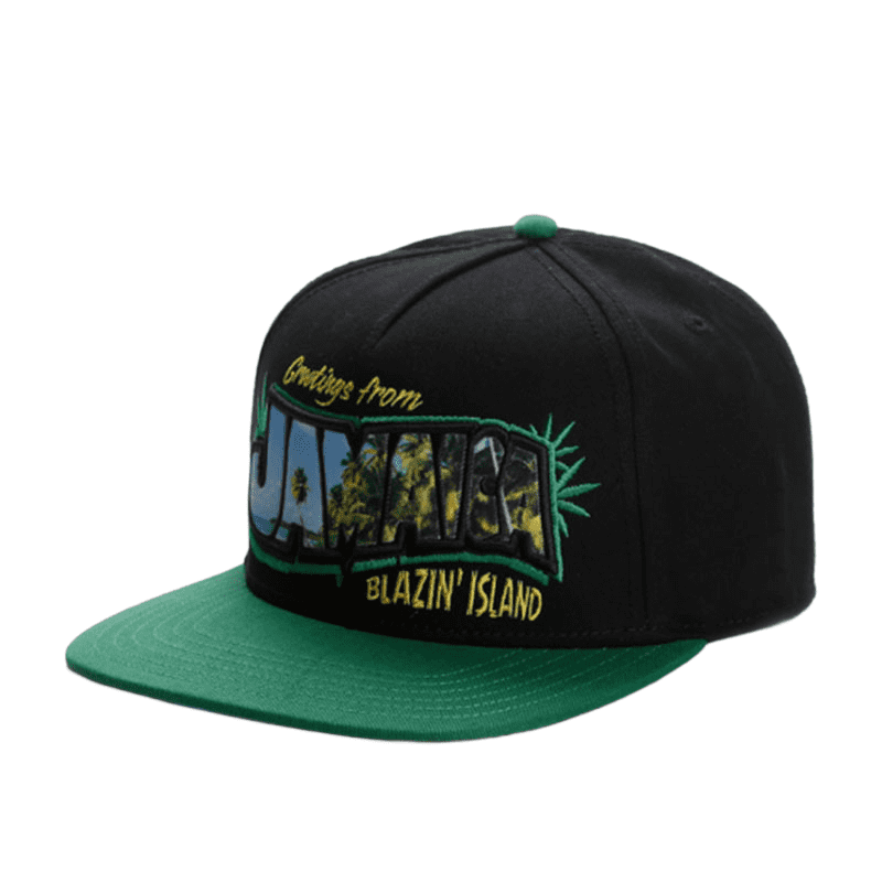 Jamaica Black & Green Snapback Cap