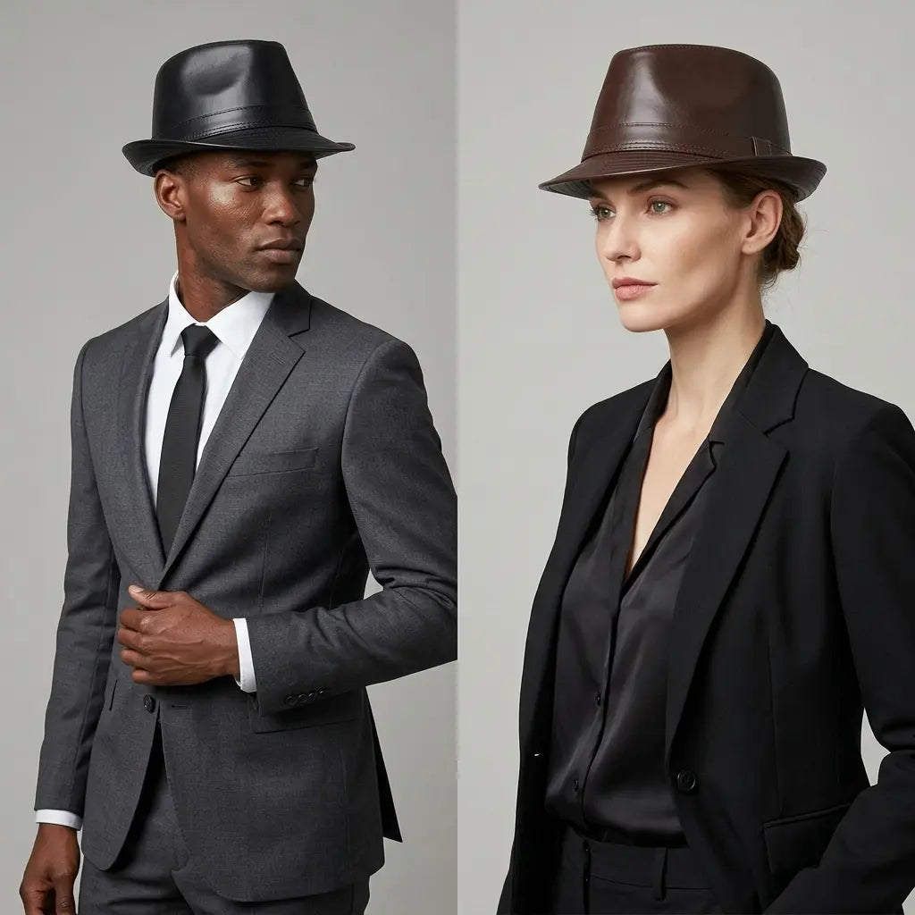 Ghelter-vegan-leather-jazz-fedora-hat-belt