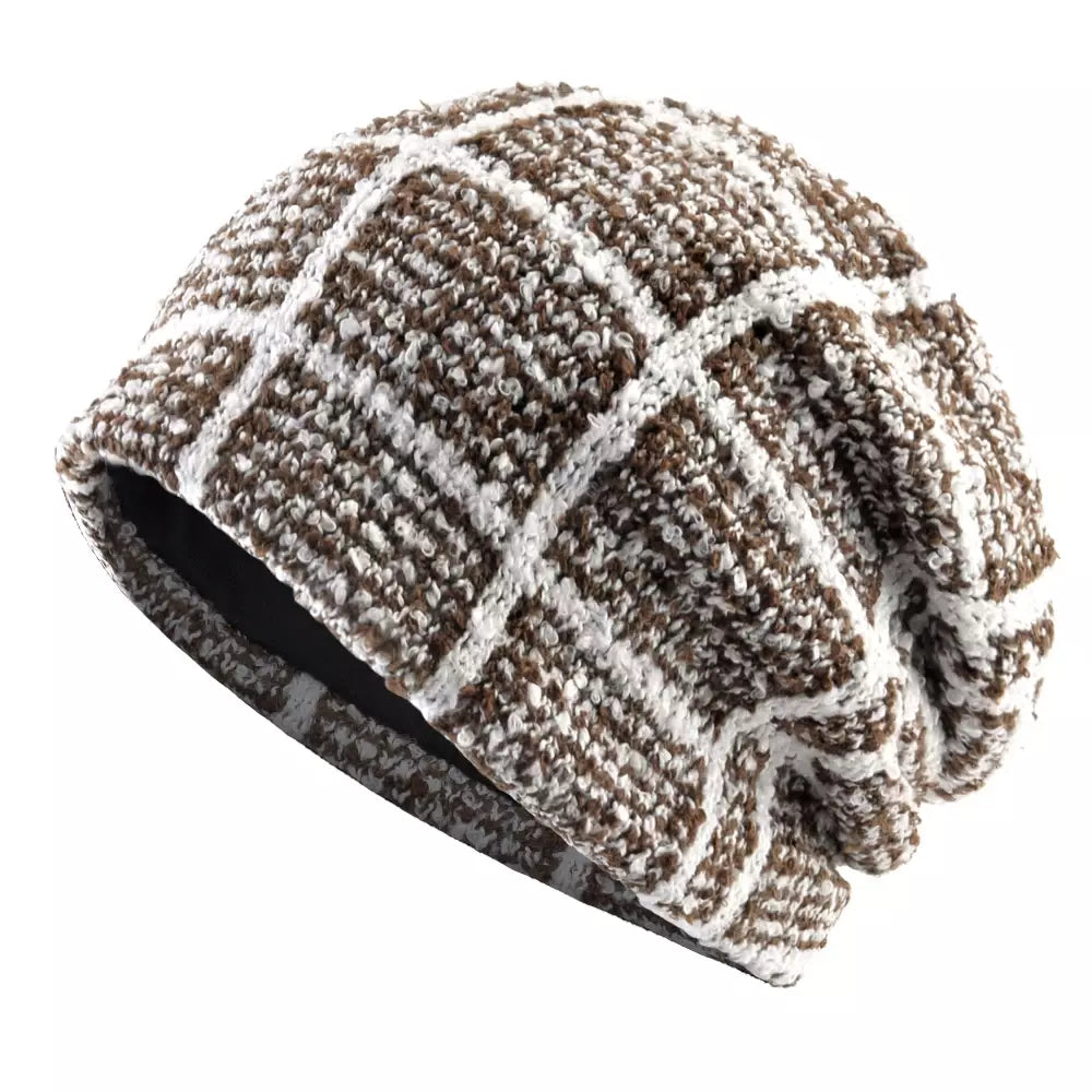 Kungs Plaid Knitted Cotton Beanie