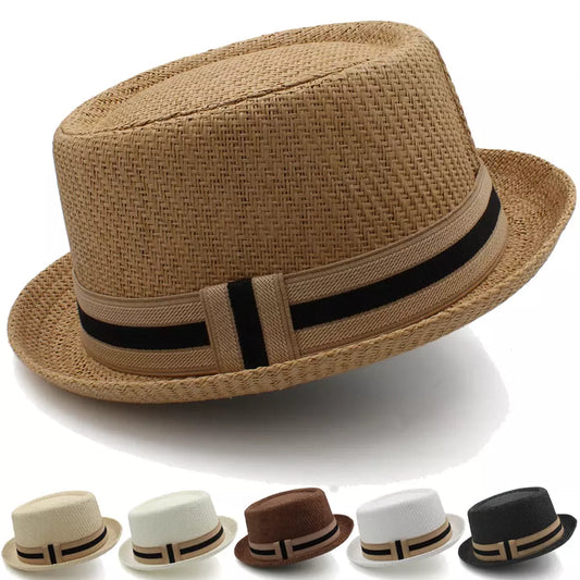 1pc Dad Bowler Porkpie Jazz Hat Fedora Hat Flat Pork Pie Hat for heren Fengyan zonnehoeden(Light Gray,7 1/4 1pc Dad Bowler Porkpie Jazz Hat Fedora Hat Flat Pork Pie Hat for heren Fengyan zonnehoeden(Light Gray,7 1/4