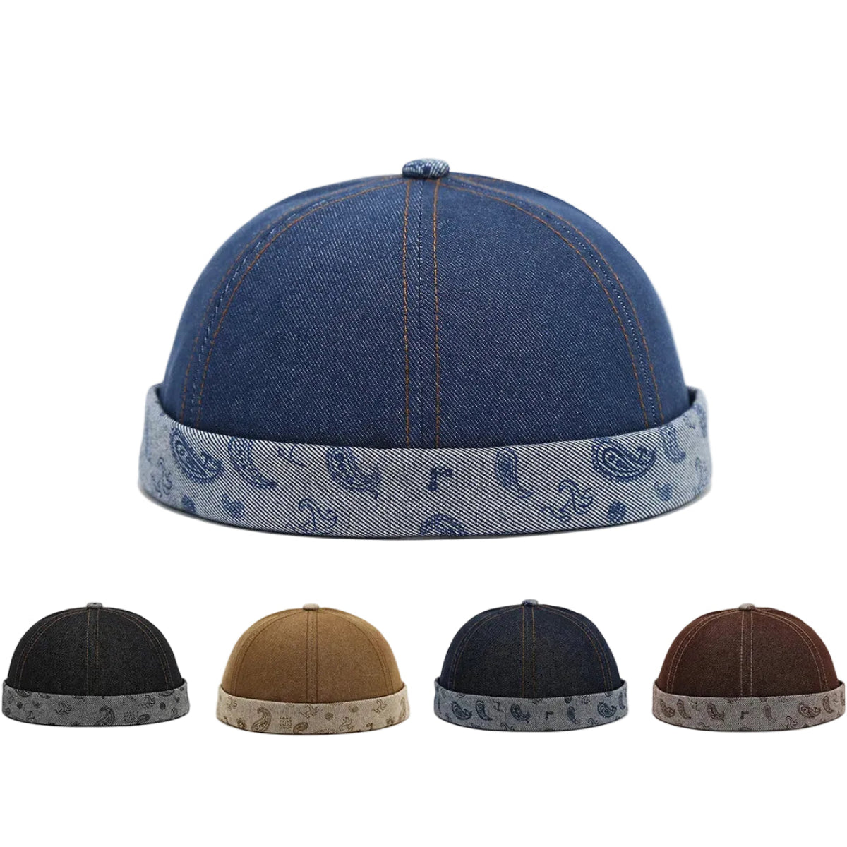 Cotton-adjustable-brimless-hat