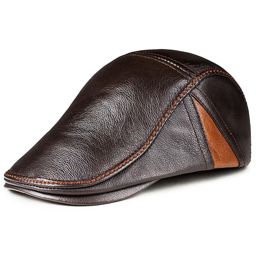 Napoli Genuine Leather Flat Cap