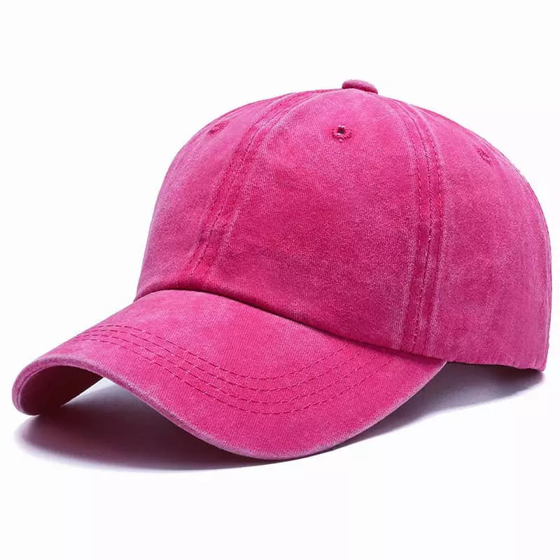 Plain Washed Cotton Baseball Cap