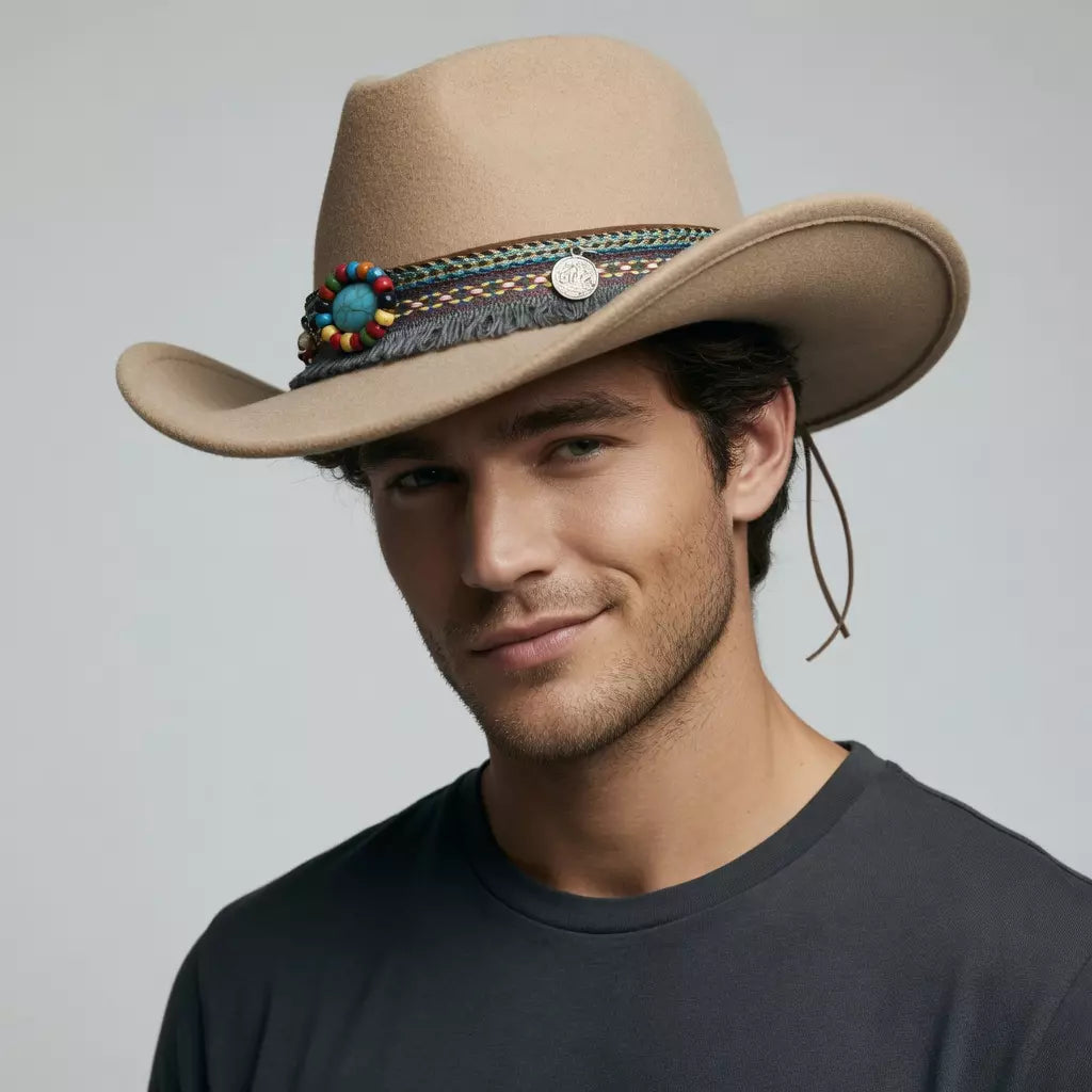 western-hat-tribal-belt-native-vintage