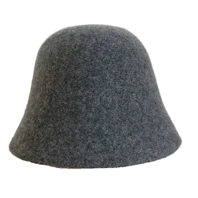 A women's hat made of wool felt, with a hemispherical crown, a cylindrical body, and a short brim. It was the signature women's hat of the 1920s.
