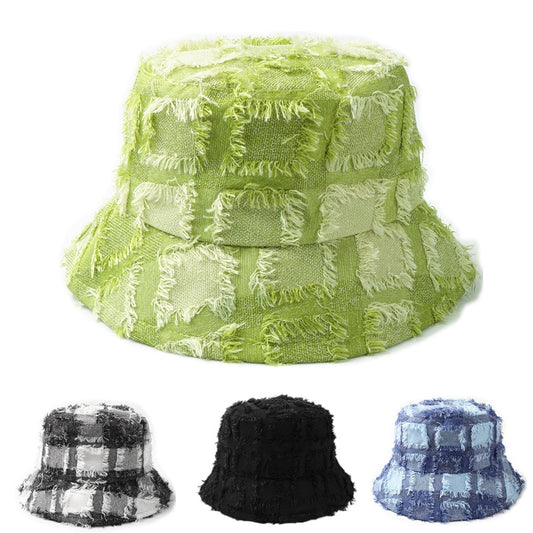 Saint-Dennis Fur Plaid Bucket Hat