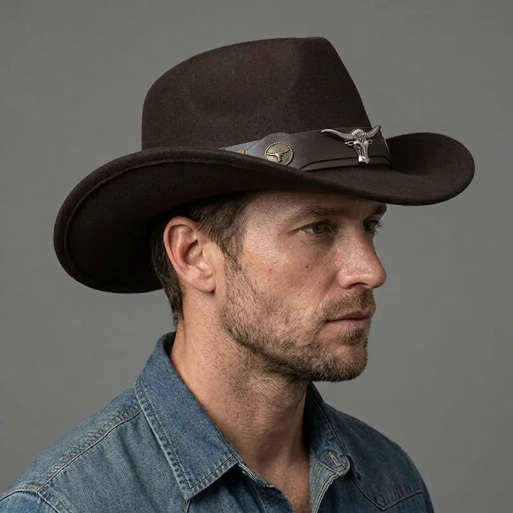 western-hat-leather-belt-metalic-vintage