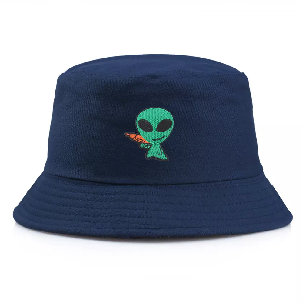 Sniper Alien Cotton Bucket Hat | Space Invader Fisherman Cap – Ghelter