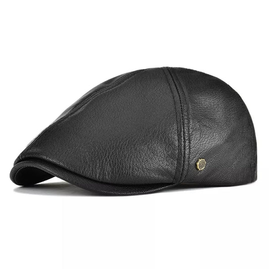 Springville Genuine Leather Flat Cap