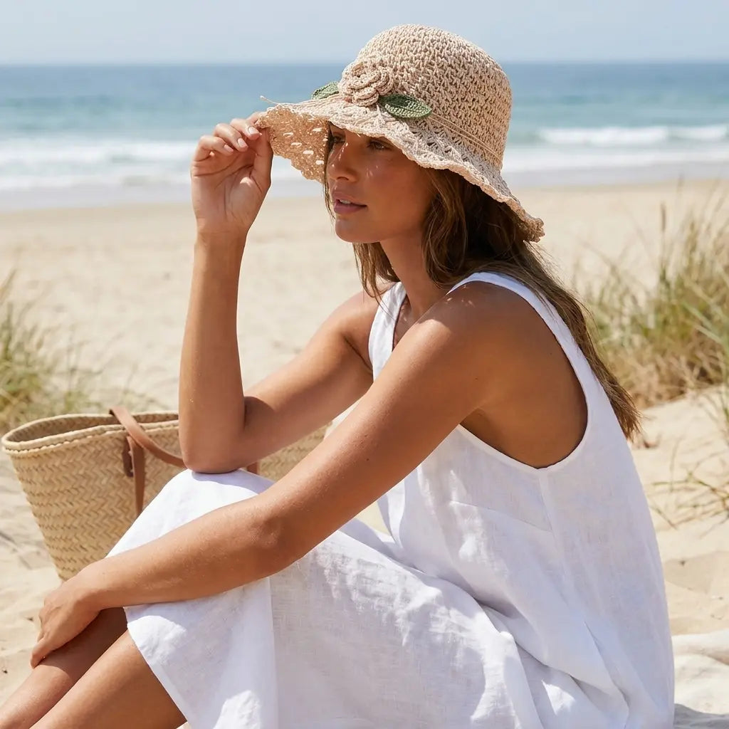 woman-vintage-retro-floral-beach-female-hat