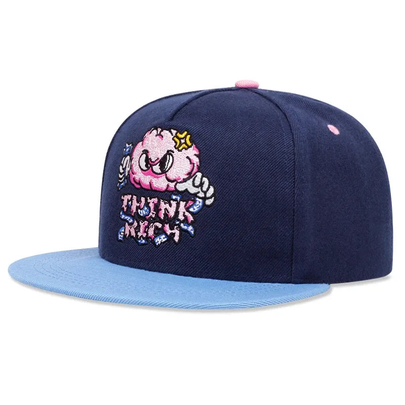 Think Rich Brain Navy Blue Snapback Cap – Ghelter