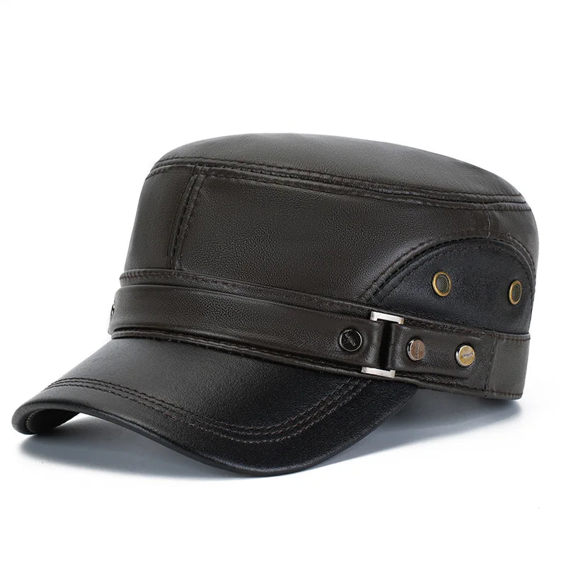 Topson Cap Thompson Genuine Leather Army Cap | Vintage Military Hat – Ghelter