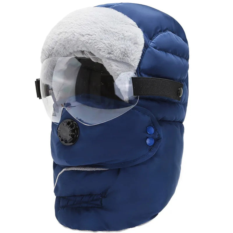 Waterproof Winter Goggles Aviator Bomber Hat