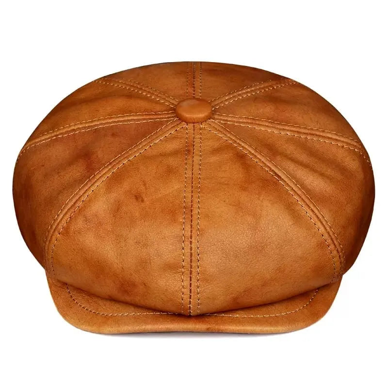 Wembley Genuine Leather Newsboy Cap Ghelter