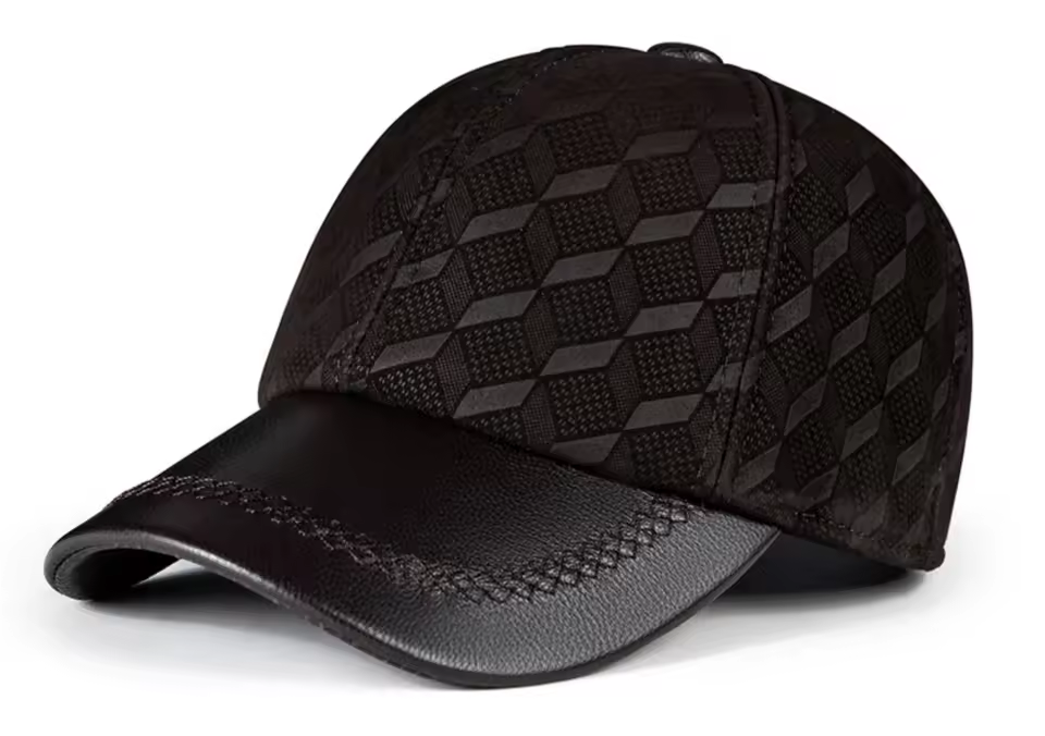 Kingsley Cubes Genuine Leather Baseball Cap