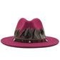 Feathers Belt Wool Fedora Hat