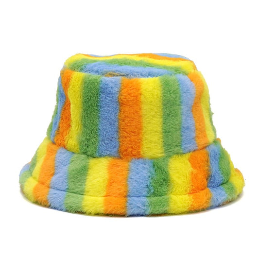 multicolor-rainbow-fairytale-lined-barred-fisherman-headwear-winter-adjustable-cord-cold-protection