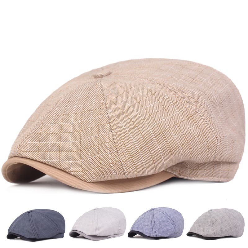 Uomo Cotone Newsboy Cappello Tweed Cappello Piatto Regolabile Uomo Cotone Newsboy Cappello Tweed Cappello Piatto Regolabile