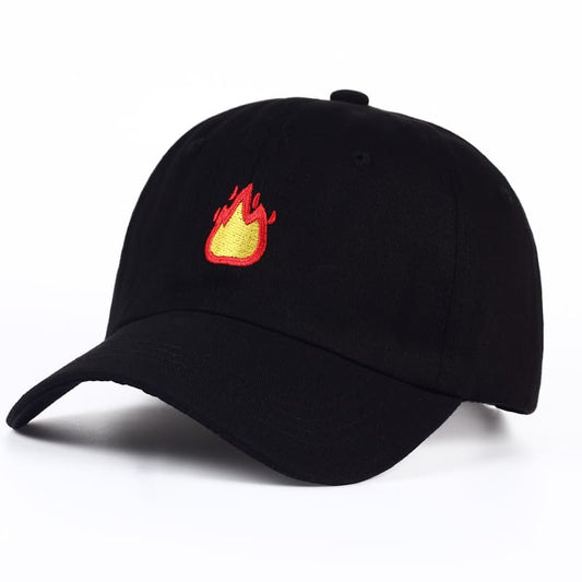 Flame Black Baseball Cap