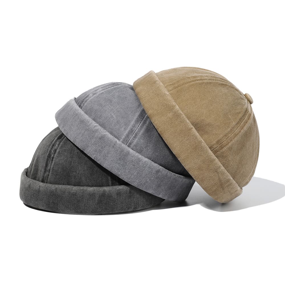 Docker Cap GLTR Denim Cotton Docker Cap | Brimless Caps | On Sale – Ghelter