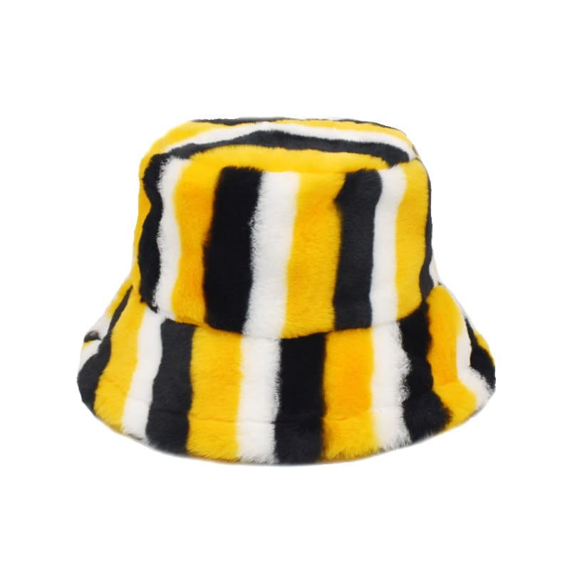 GLTR Striped Fur Bucket Hat