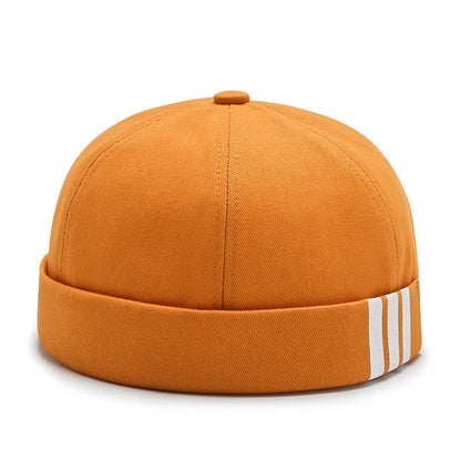 adjustable-brimless-hat-vintage-striped-plain